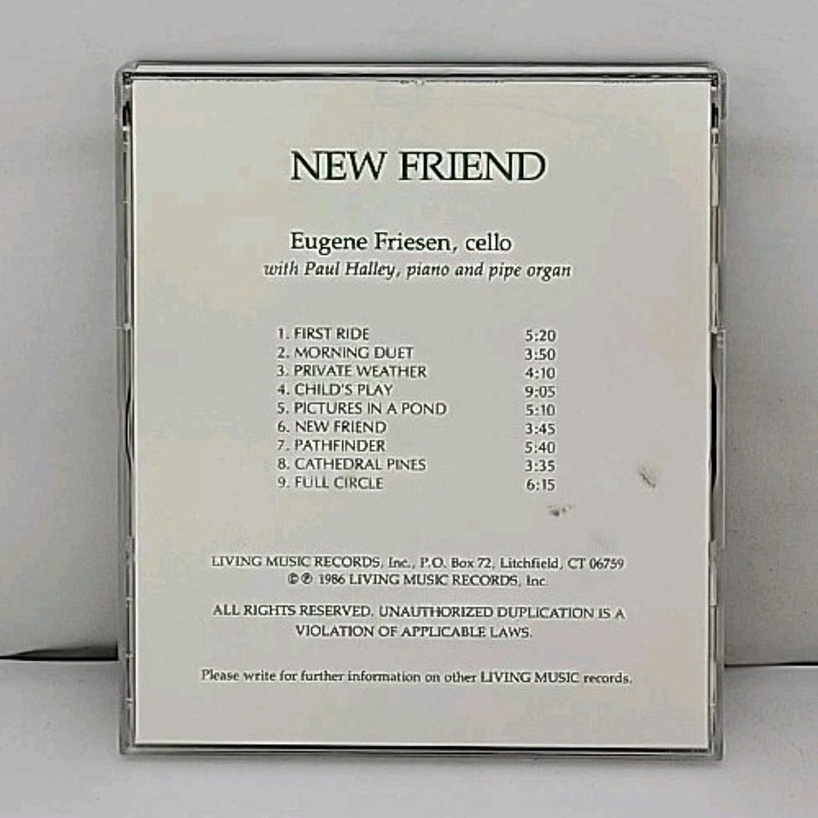 New Friend by Eugene Friesen with Paul Halley (CD)