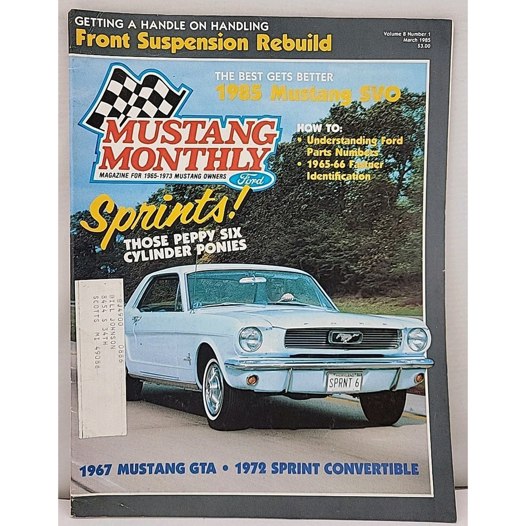 Mustang Monthly Magazine - March 1985 - Volume 8 Number 1