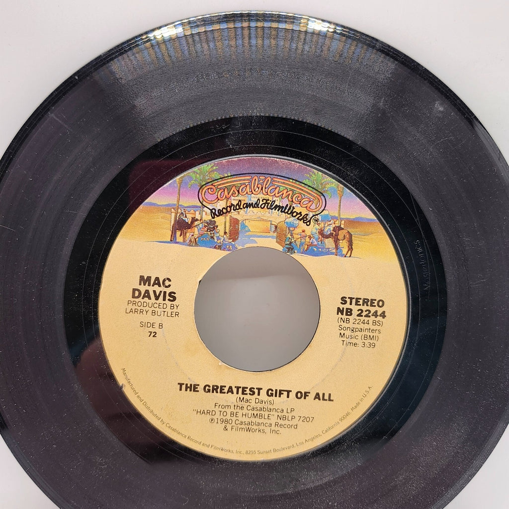 It's Hard to Be Humble / The Greatest Gift of All By Mac Davis (Record) NB 2244