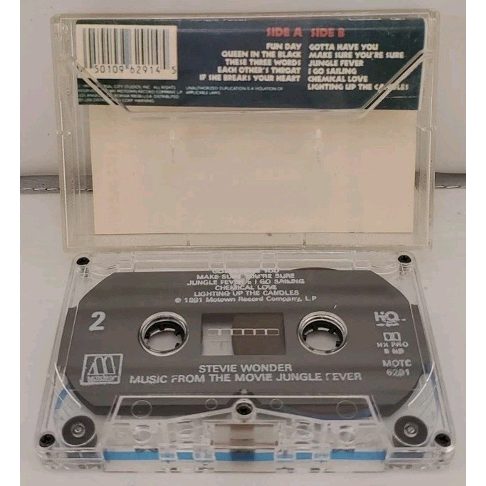 Stevie Wonder Jungle Fever Soundtrack 1991 Motown Cassette R&B Soul