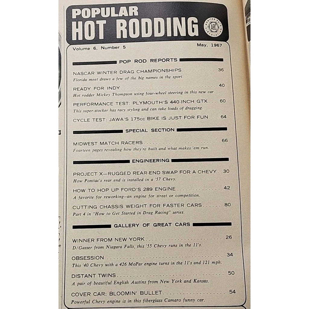 Popular Hot Rodding Magazine May 1967