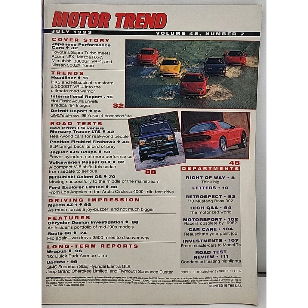 Motor Trend Magazine - July 1993 - Volume 45 Number 7