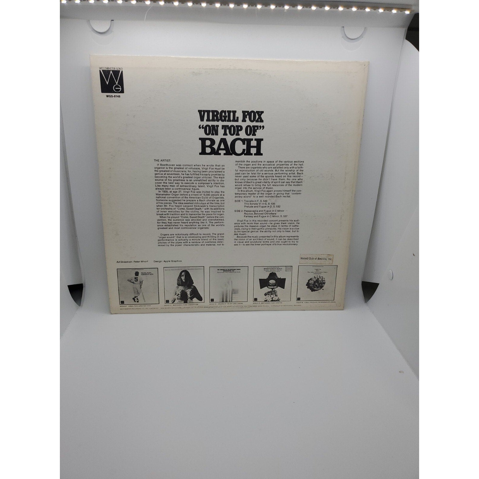 Virgil Fox "On Top Of" Bach Westminster (Record)