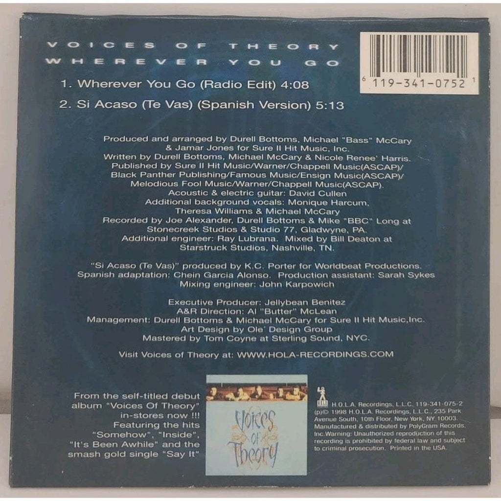 Wherever You Go by Voices of Theory (CD Single, 1998)