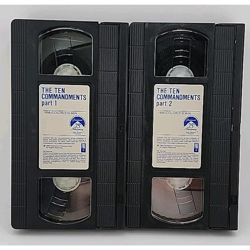 The Ten Commandments Part 1 And 2 (VHS)