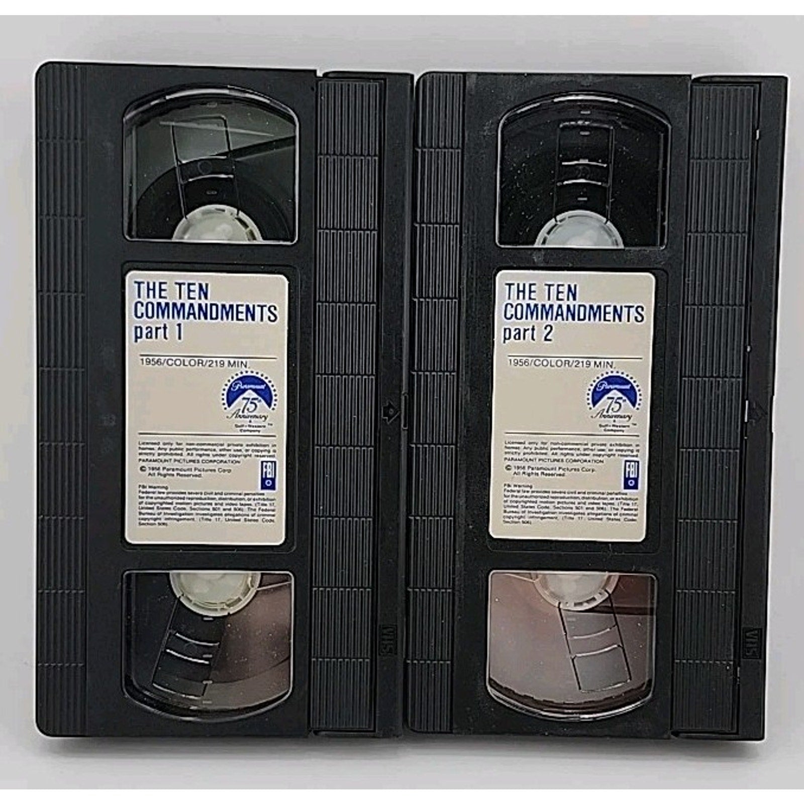 The Ten Commandments Part 1 And 2 (VHS)