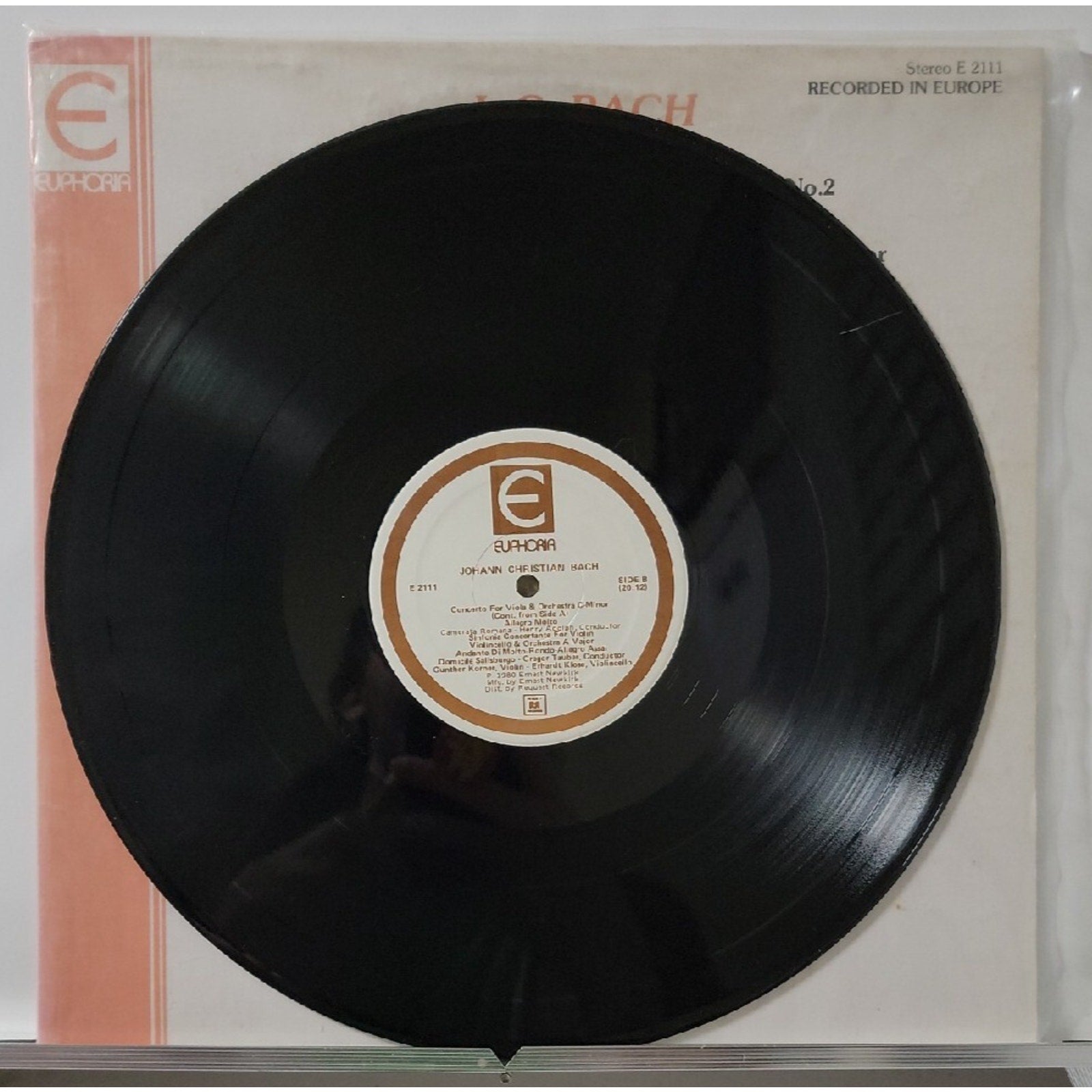 J. C. Bach Sinfonia In B-flat Major, Op. 18, No.2 (Record)