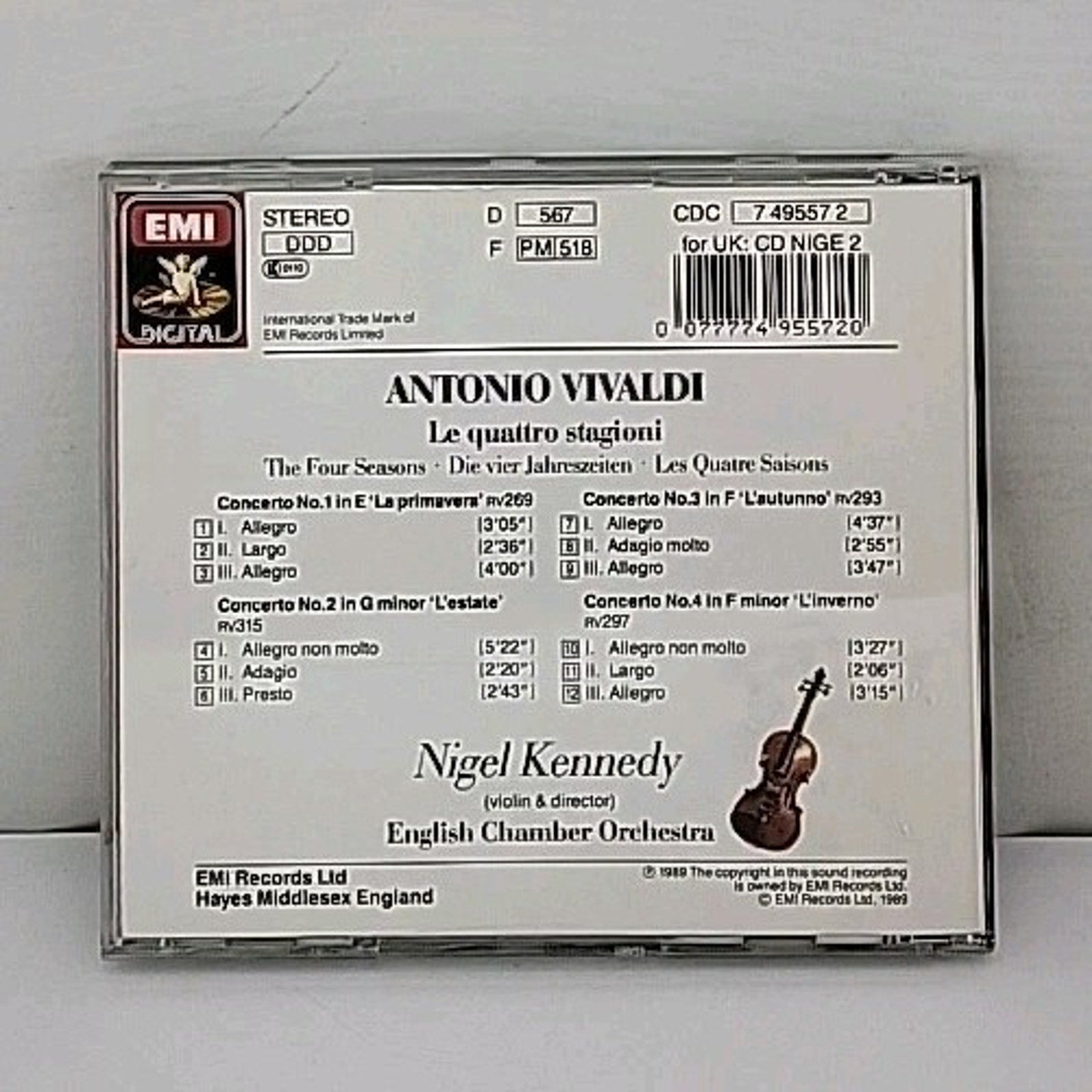Vivaldi - Four Seasons CD 1989 Nigel Kennedy EMI Digital Classical