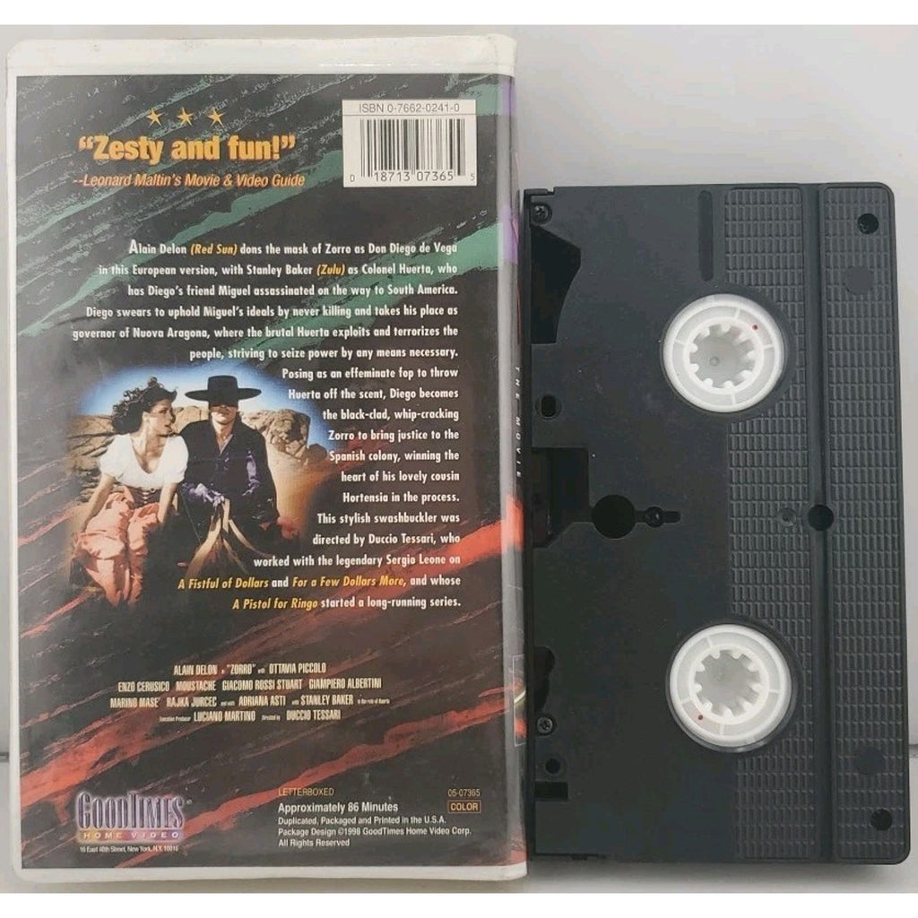 Zorro The Movie / Alain Delon (VHS, 1998) Clamshell