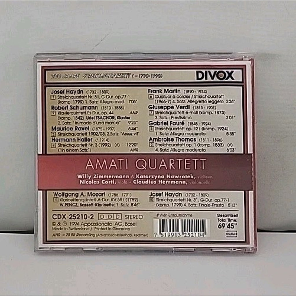 Amati Quartett Amati 200 Jahre Streichquartett s (CD 1994) Haydn Schumann Mozart