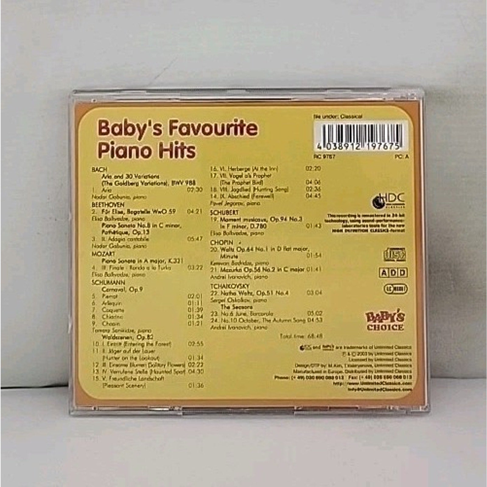 Baby's Choice: Baby's Favourite Piano Hits CD