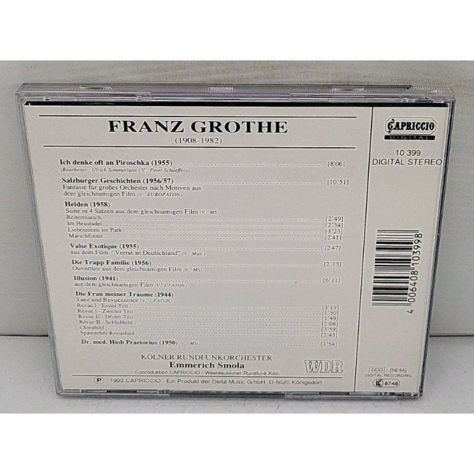 Franz Grothe Original Motion Picture Scores (CD)