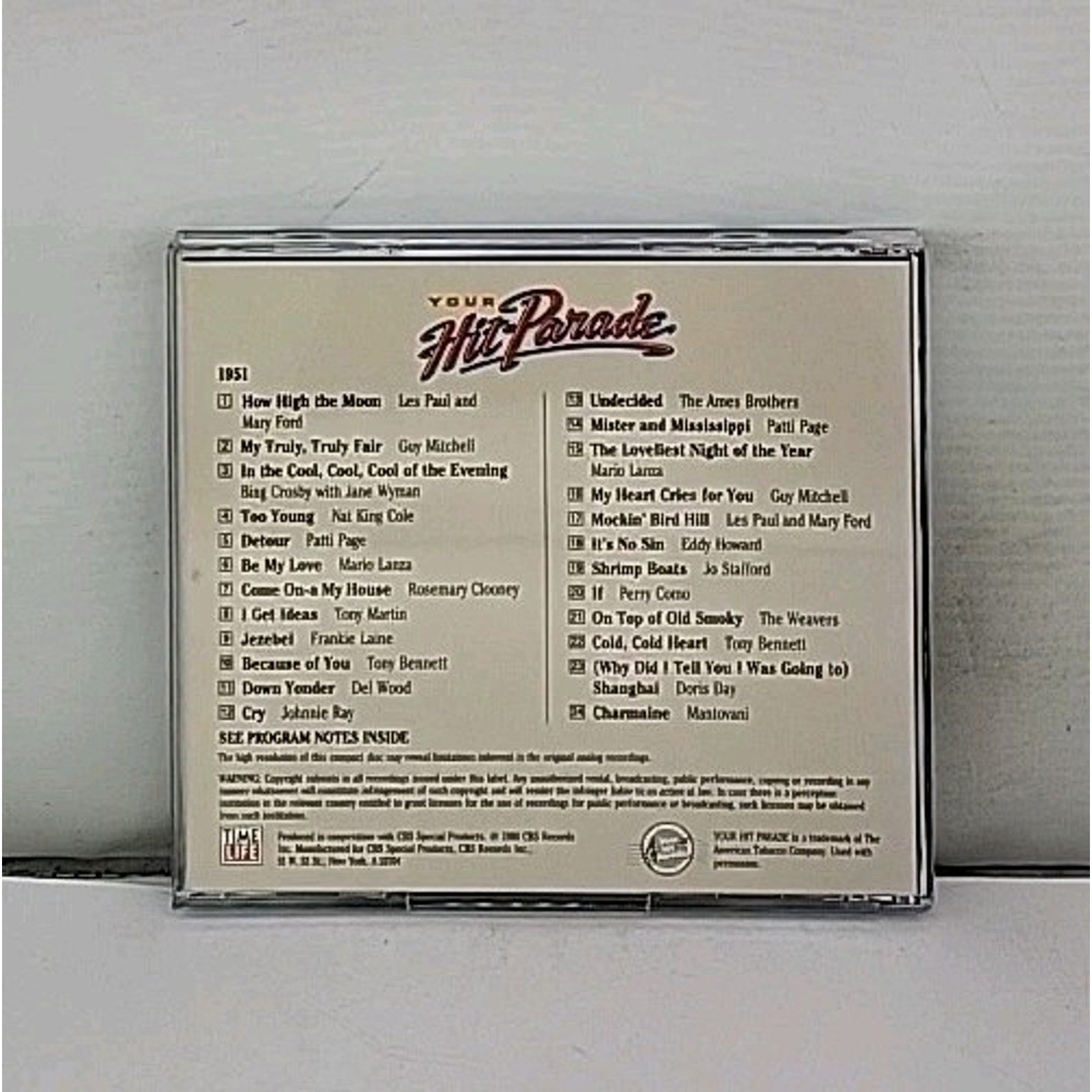 Time Life Your Hit Parade 1951 - Various Artists CD 1990
