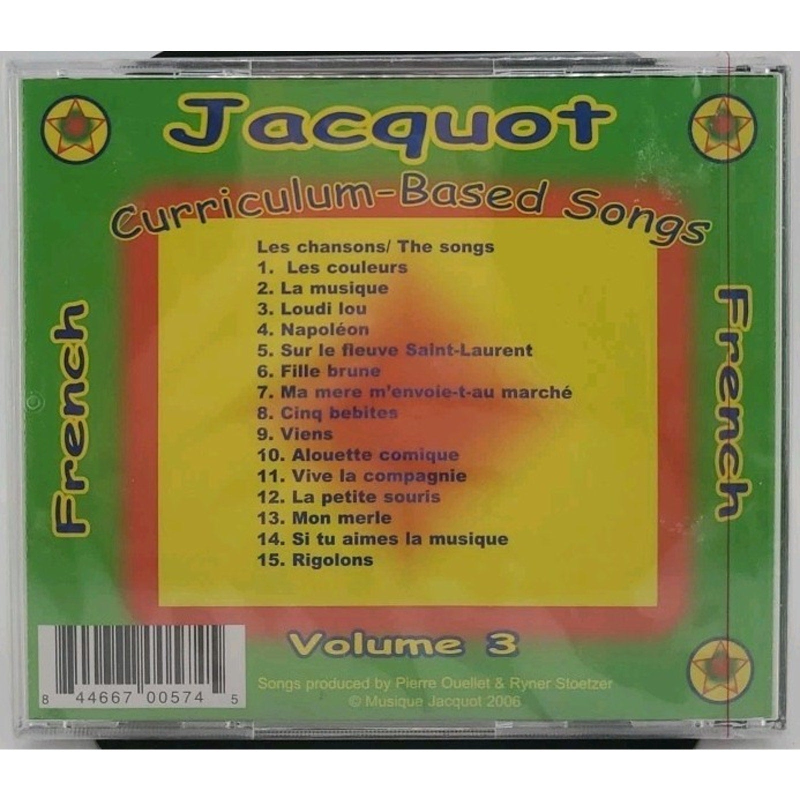 Benoit Jacquot, Curriculum-Based Songs For French , CD Volume 3 *Brand New*