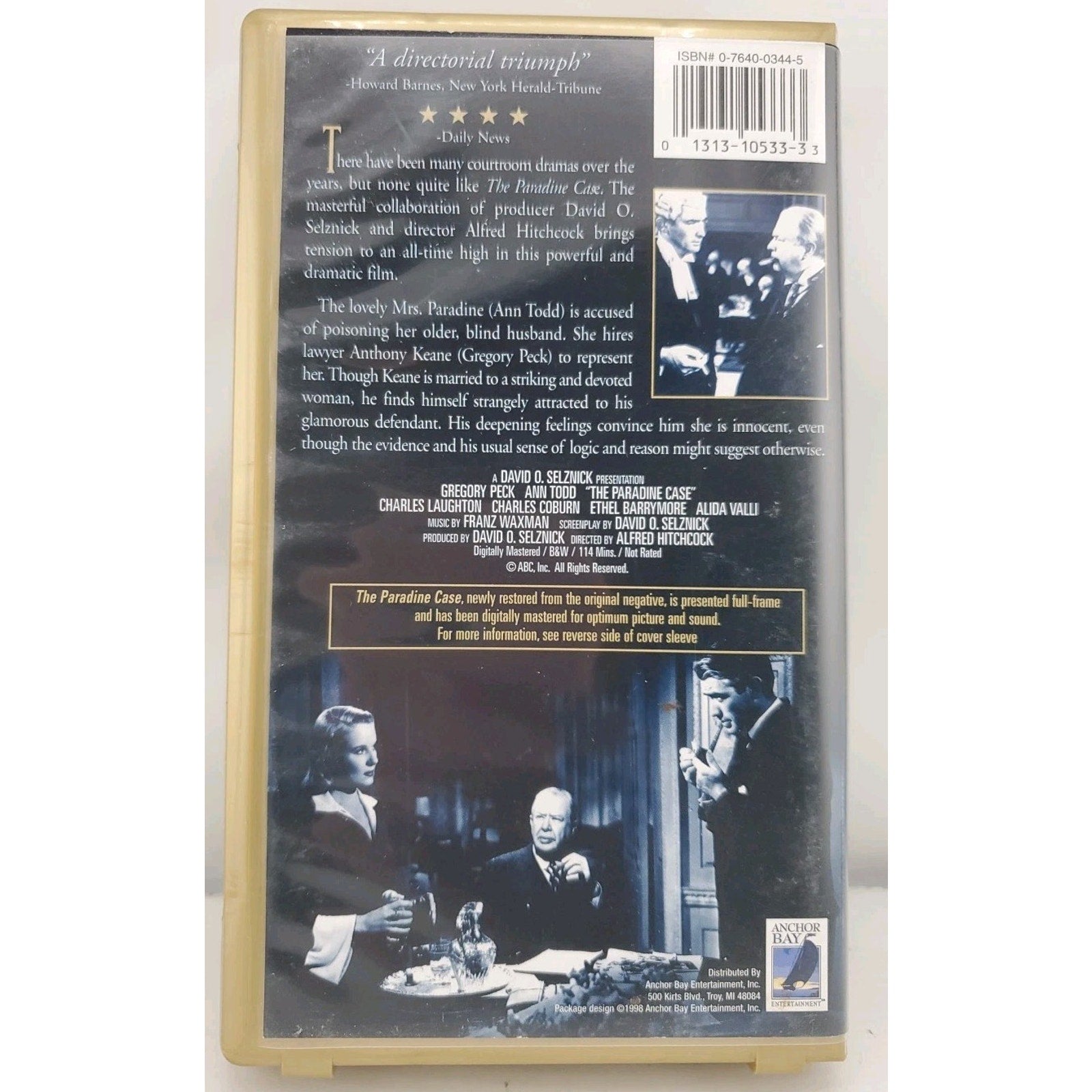 The Paradine Case (VHS, 1998)