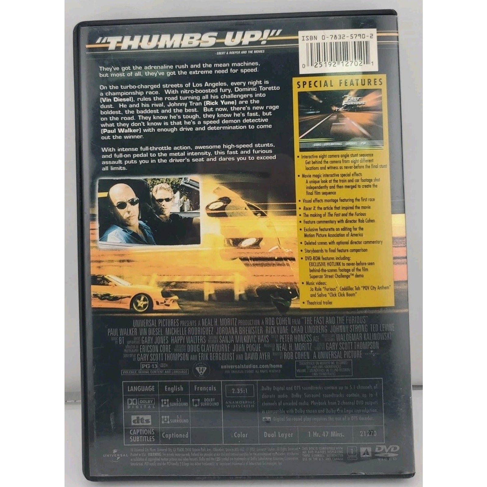 The Fast and the Furious - Widescreen Collector's Edition (DVD, 2002)