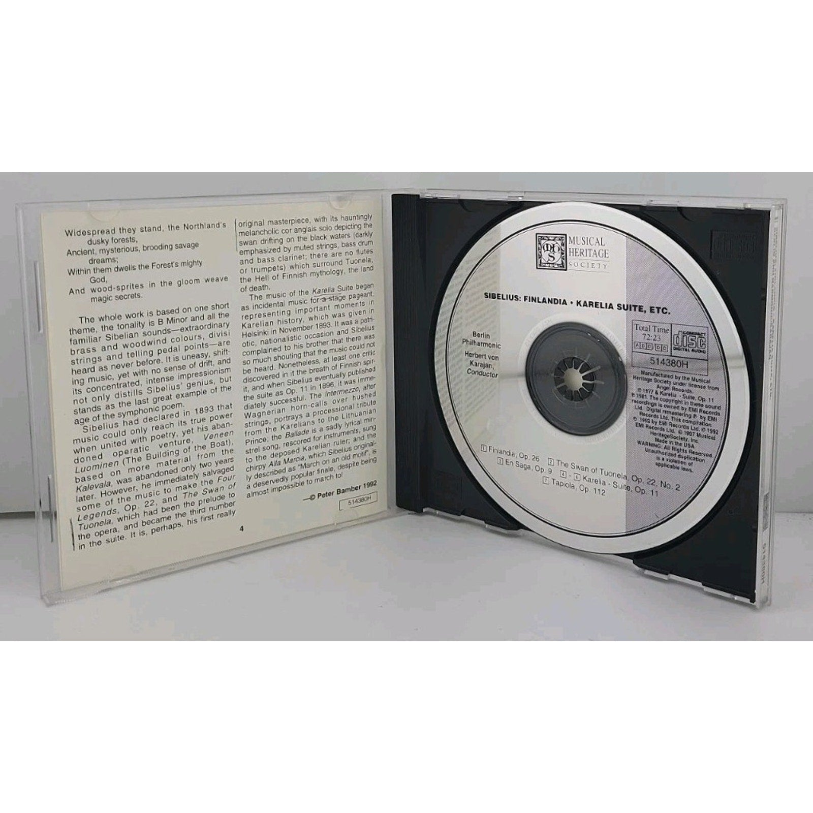 Sibelius CD Herbert Von Karajan Berliner Philharmoniker