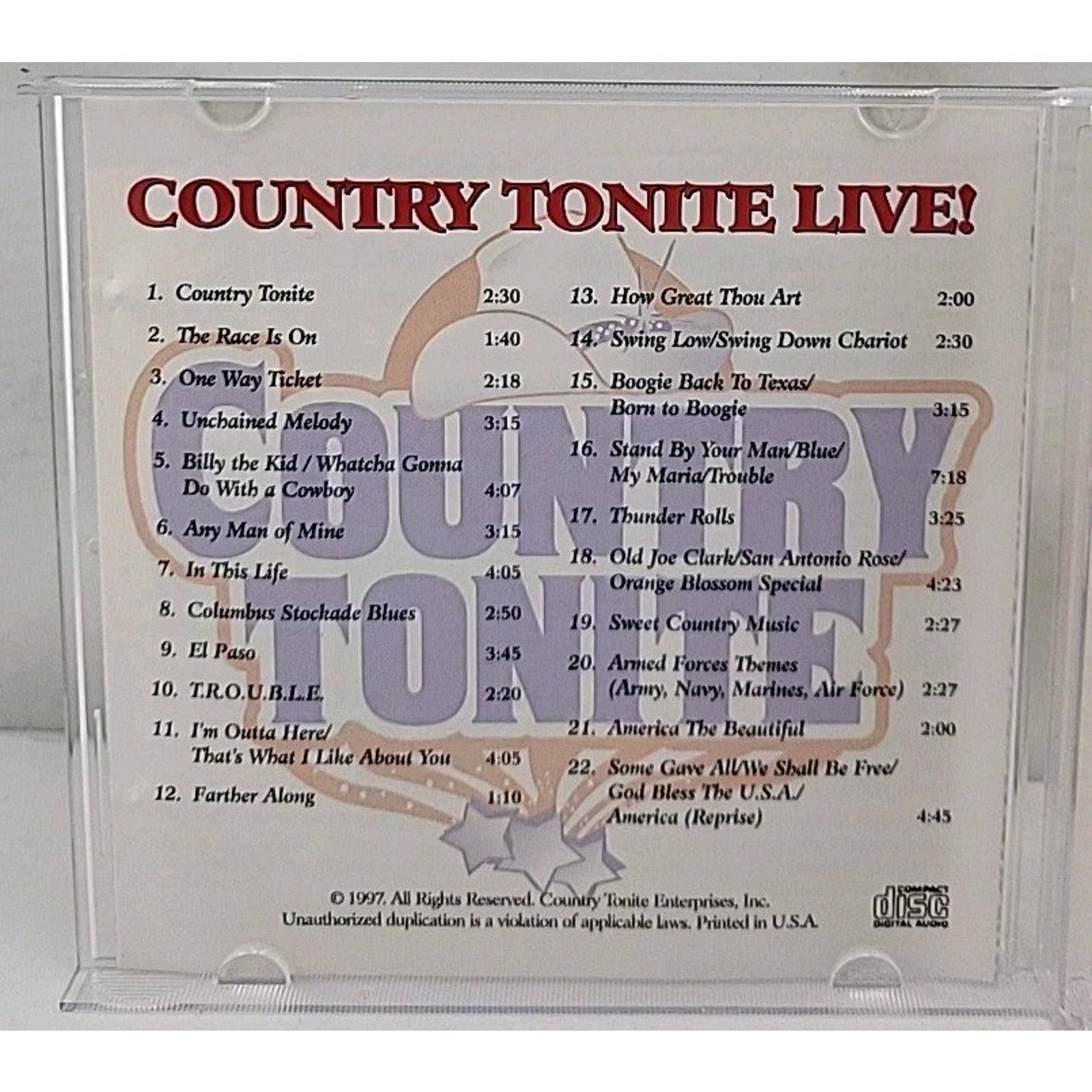 Country Tonite Live! CD