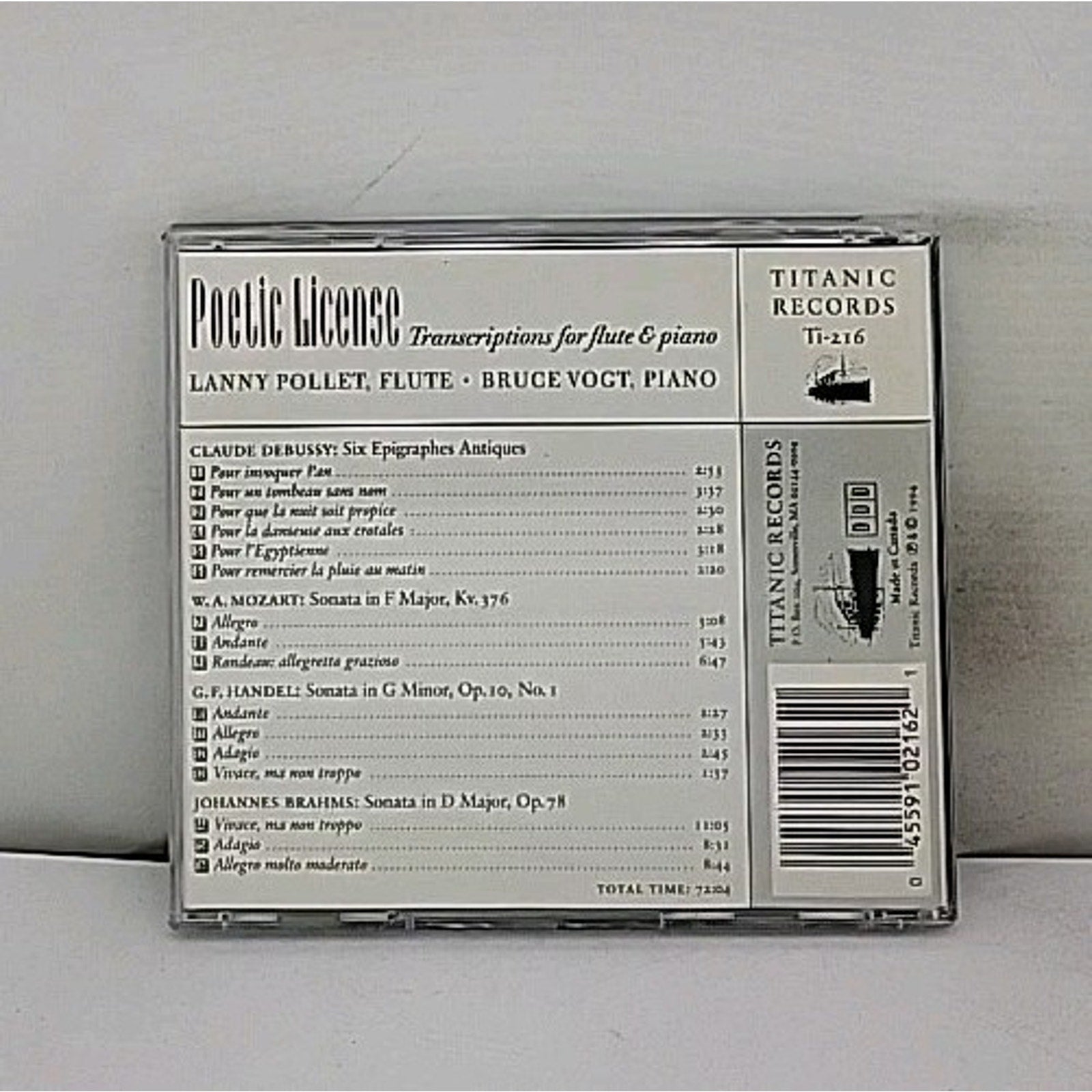Poetic License by Debussy / Mozart / Handel / Brahms (CD, 1996)