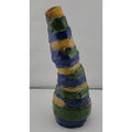 Blue Green Yellow Ceramic Wavy Vase