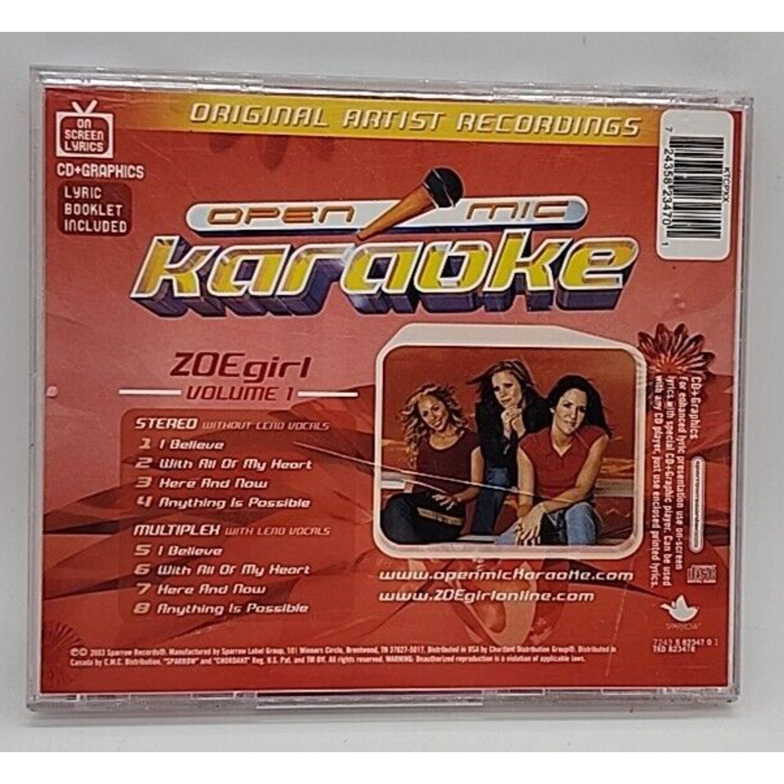 Vol. 1-Zoegirl by Open Mic Karaoke (CD, 2003)