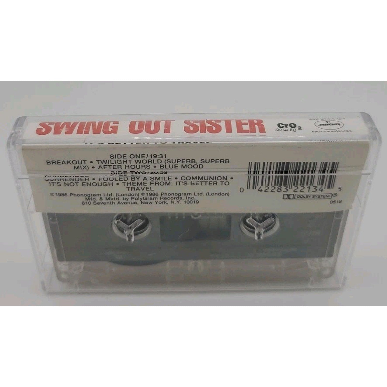 Swingout Sister It's Better to Travel - Cassette Tape 1986 PolyGram Records