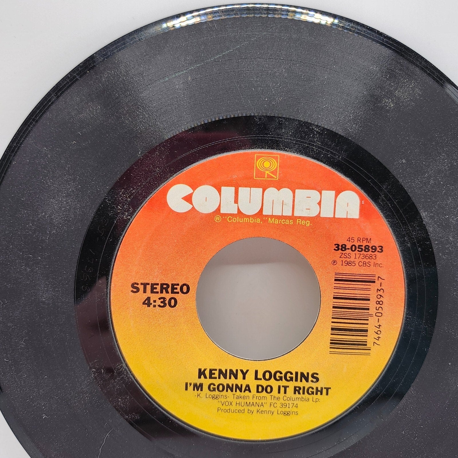 I'm Gonna Do It Right / Danger Zone by Kenny Loggins (Record) - 38/05893