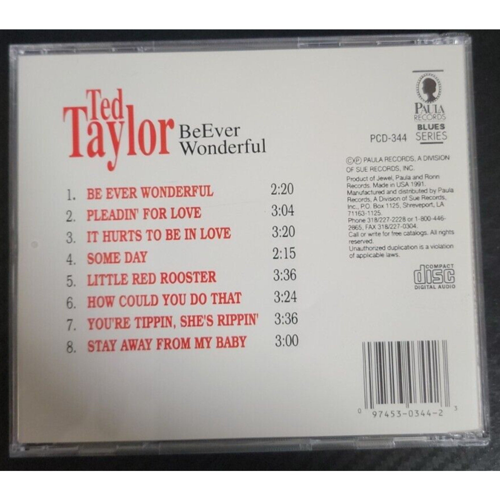 Be Ever Wonderful by Ted Taylor (CD, Laurie)