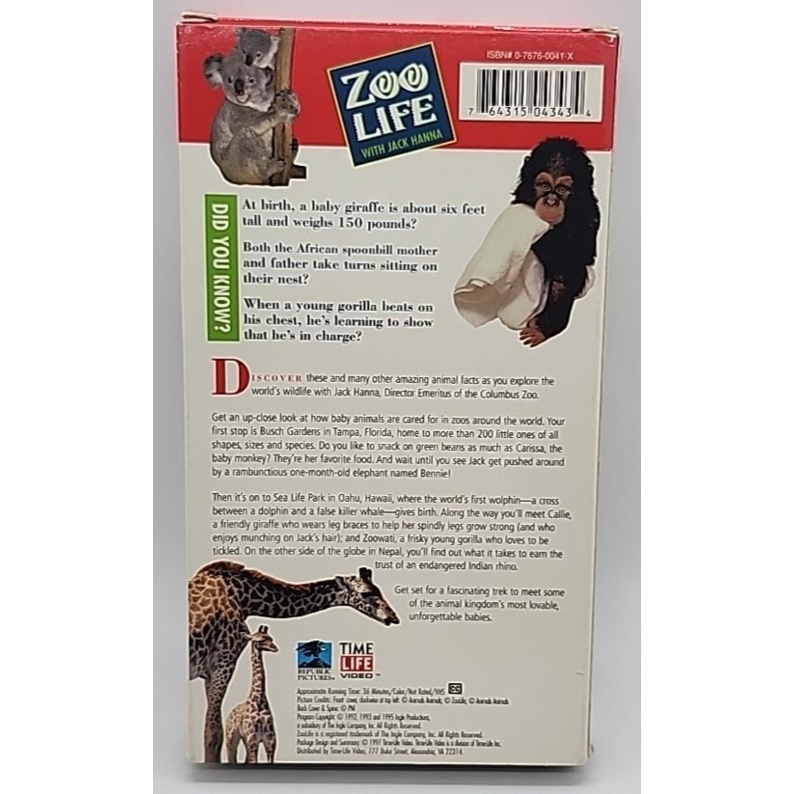 Zoolife With Jack Hanna: Bonkers for Babies (VHS, 1997)