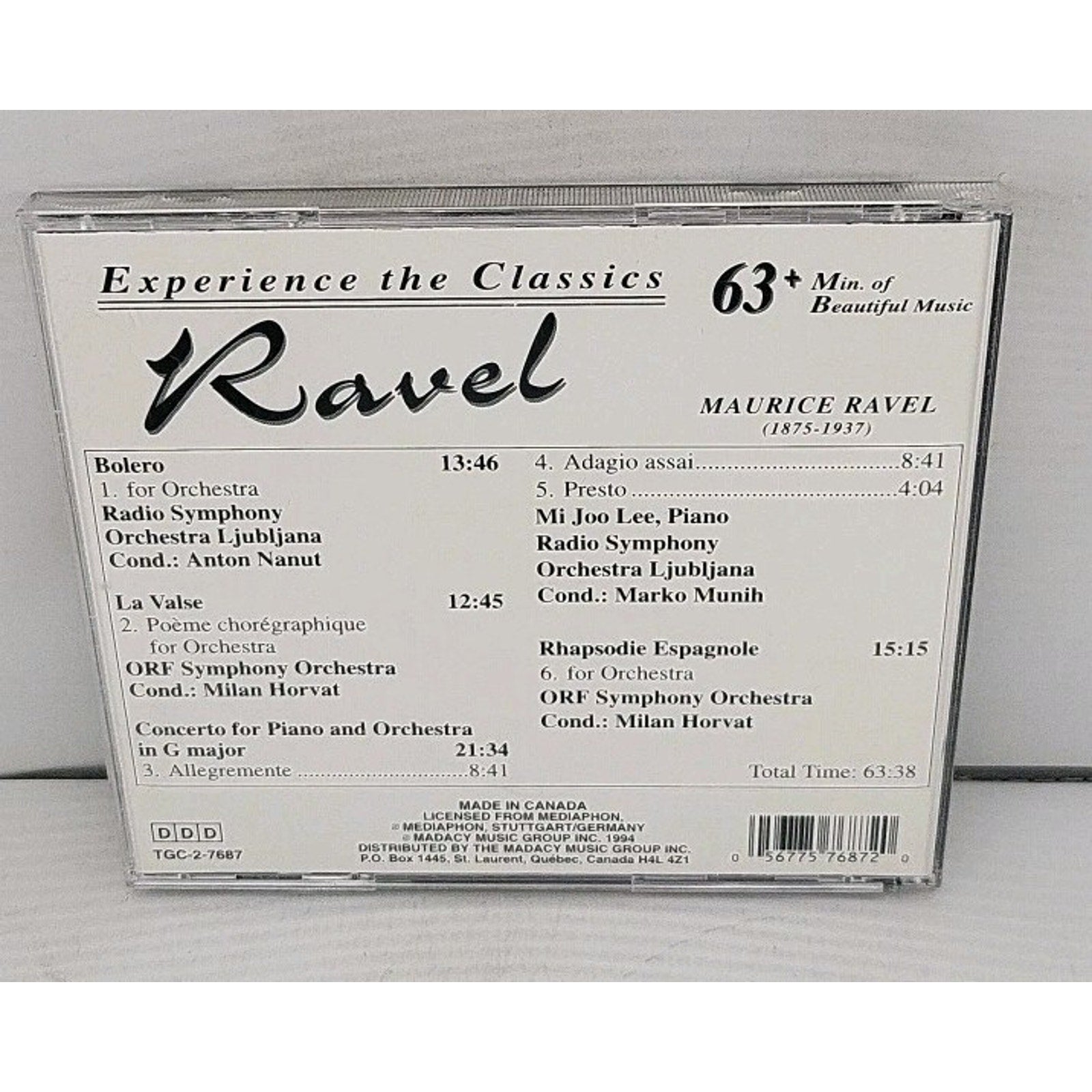 Experience the Classics: Ravel CD- Bolero, Rhapsodie Espagnole
