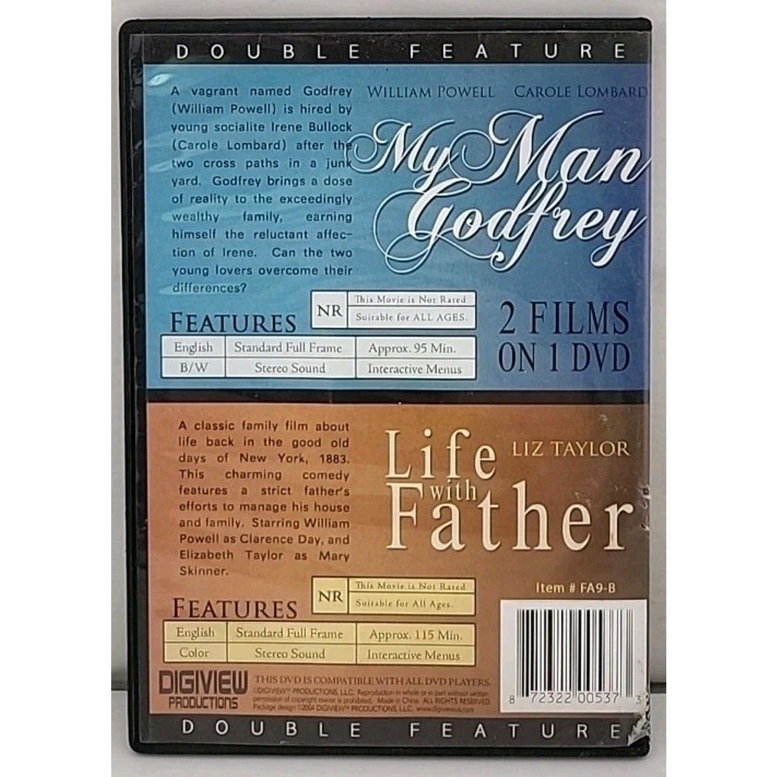 My Man Godfrey/Life with Father (DVD, 2006)