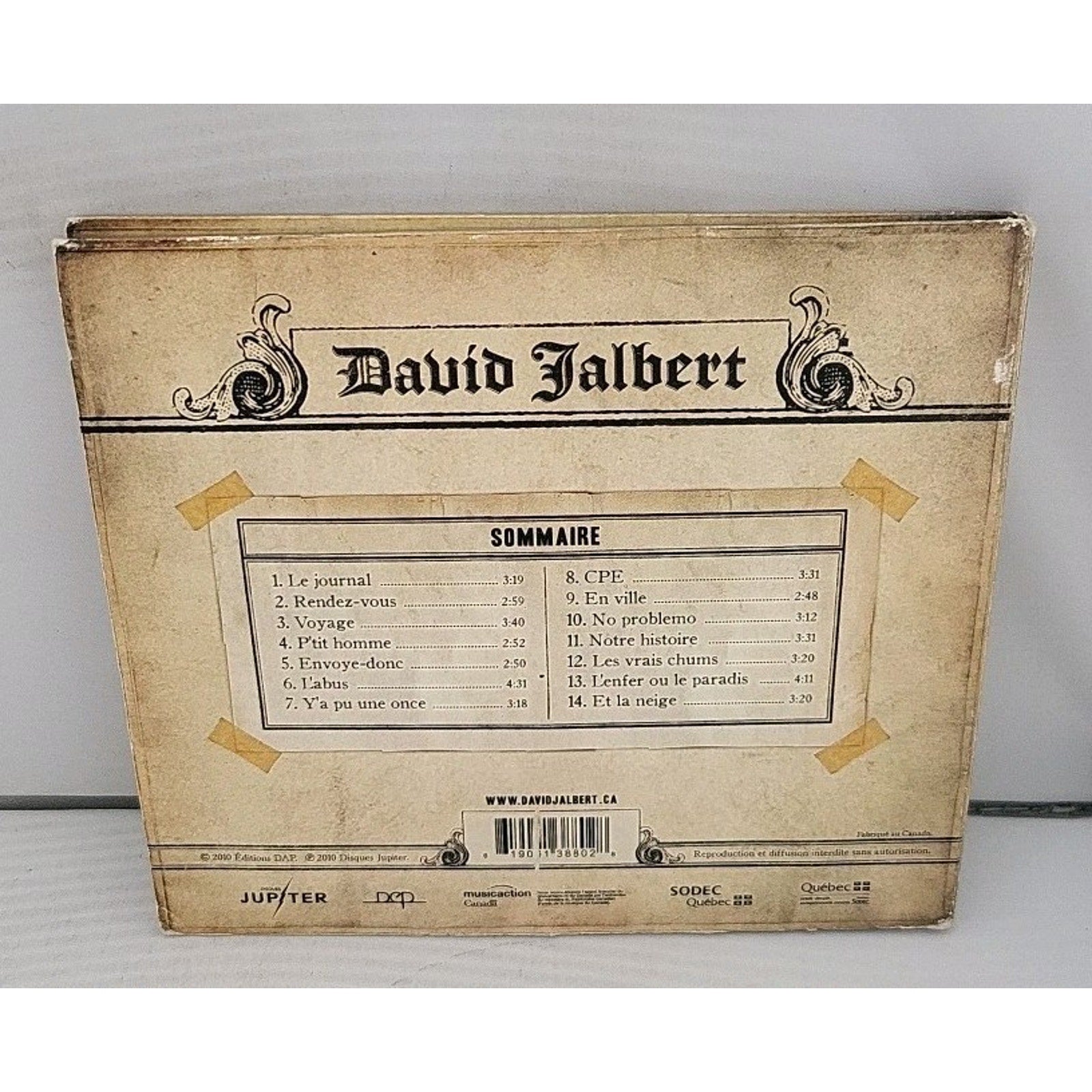 David Jalbert Le Journal CD