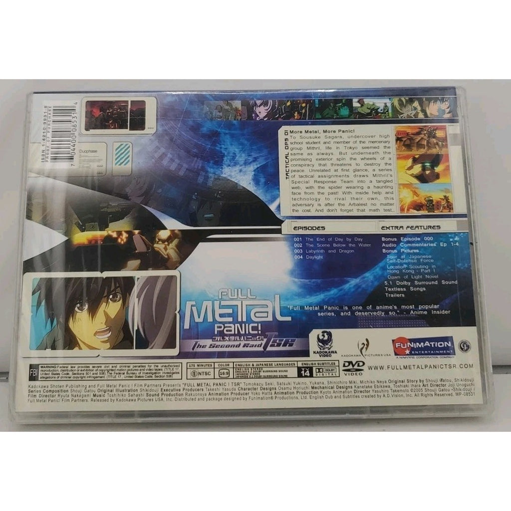 Full Metal Panic: The Second Raid TSR - Vol. 1 (DVD, 2007) *Brand New*