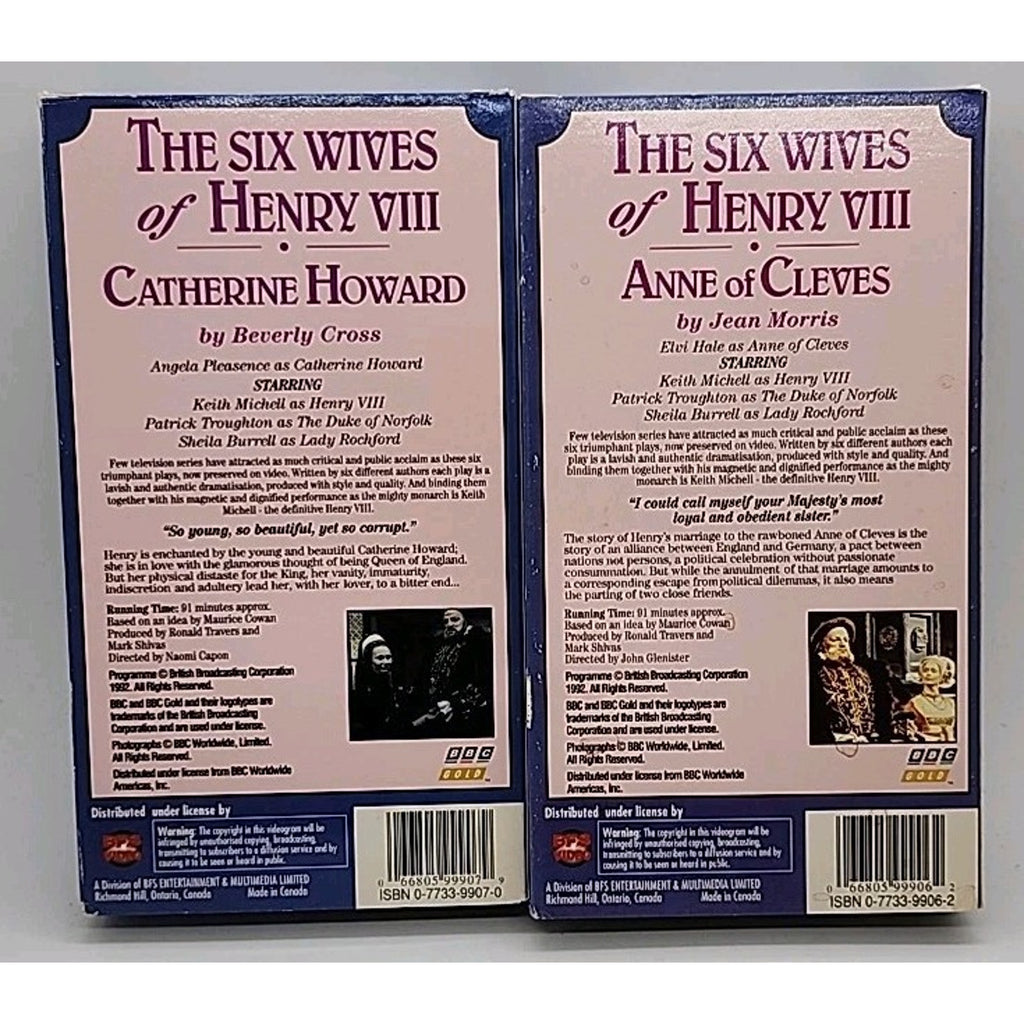 The Six Wives of Henry VIII Complete Set (VHS, 1992, 6-Tape Set)
