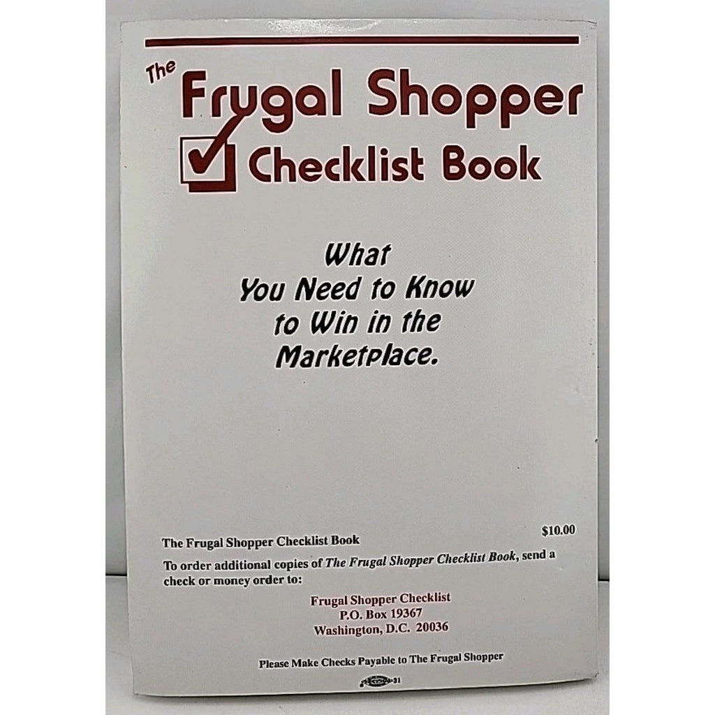 The Frugal Shopper Checklist Book: What You Need to Know to Win in the...