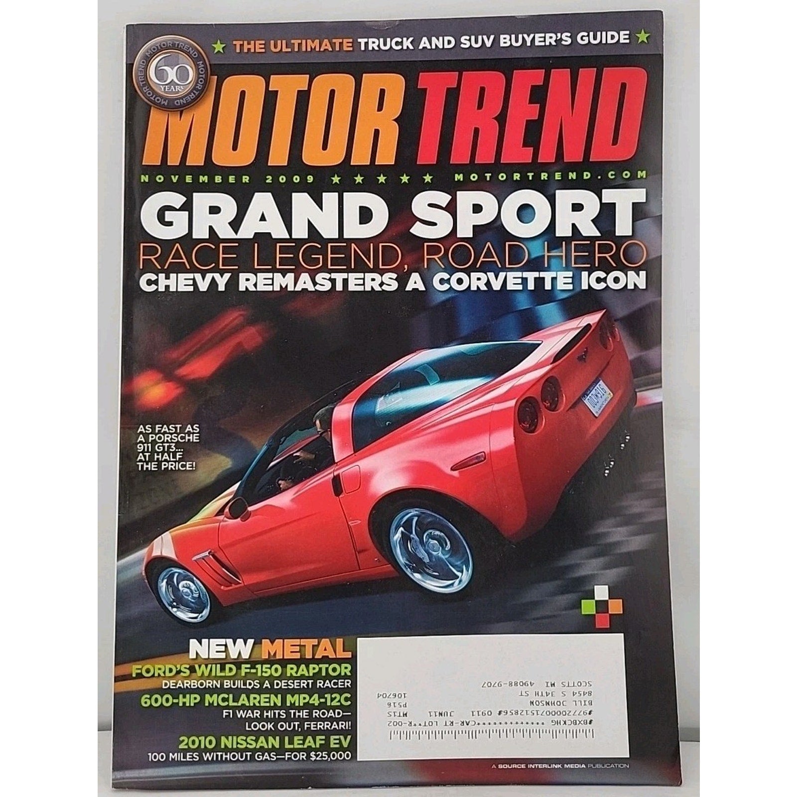 Motor Trend Magazine November 2009