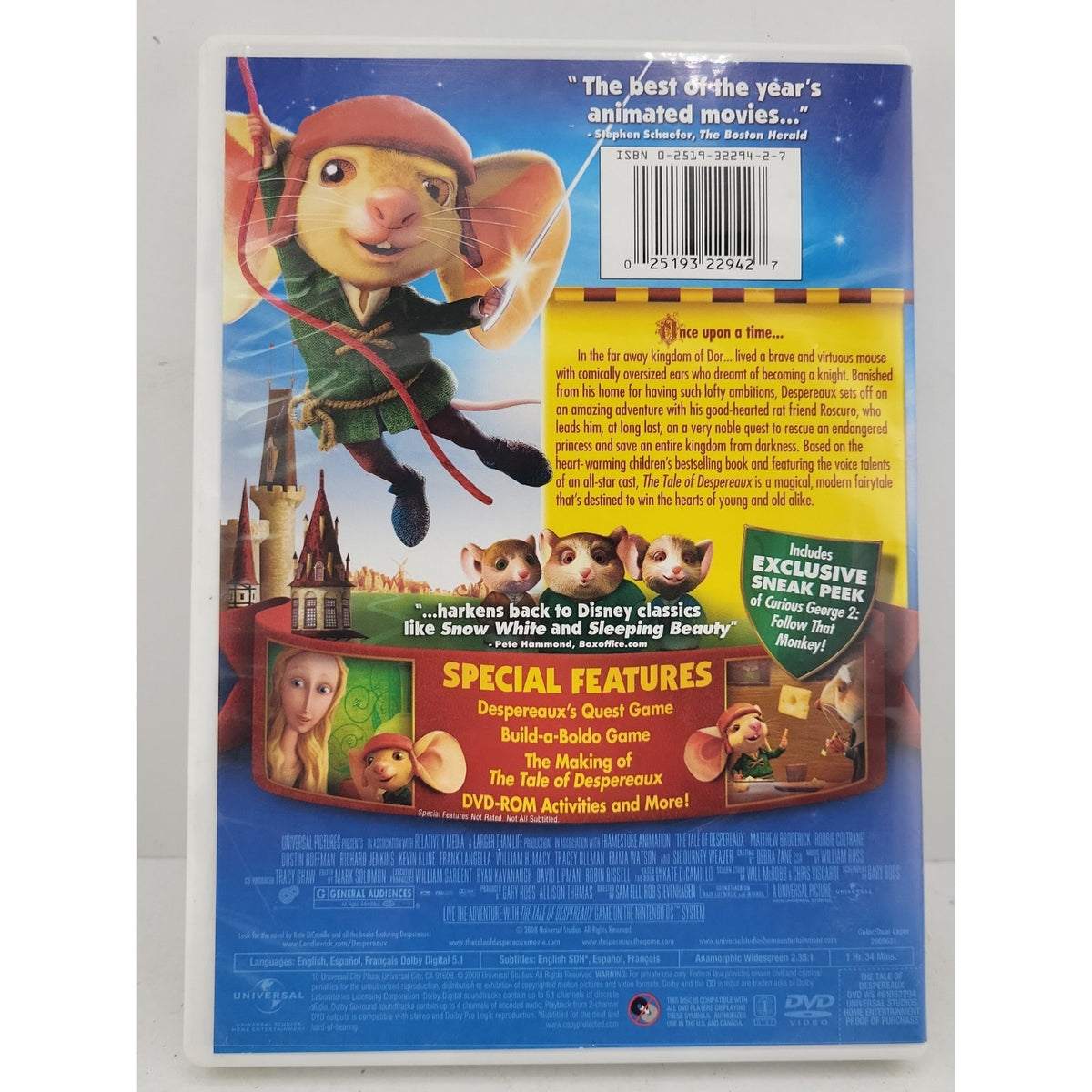 The Tale of Despereaux (DVD, 2008)