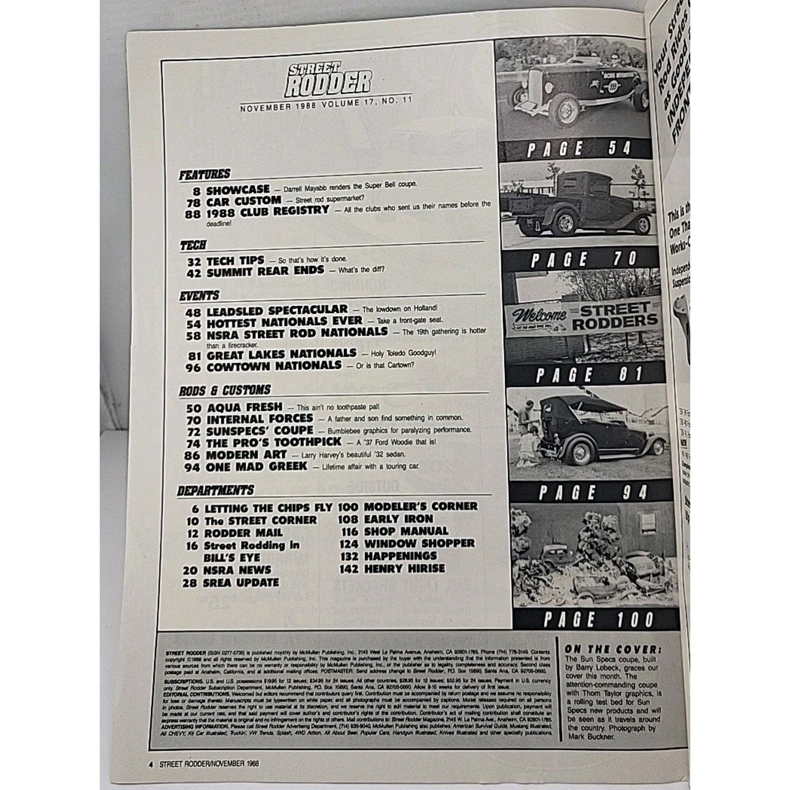 Street Rodder Magazine - November 1988 - Volume 17 No. 11