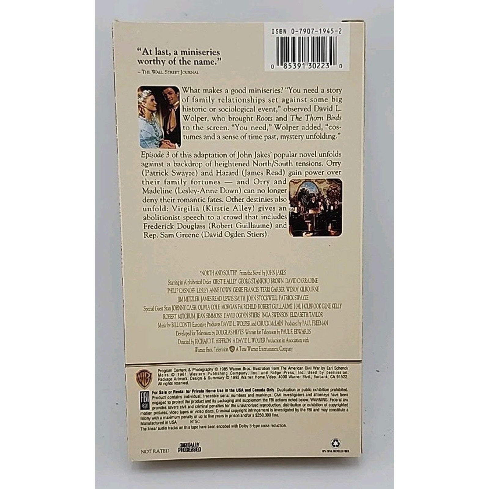North and South - Book 1 (VHS, 1993, 6-Tape Set) Missing VHS #3