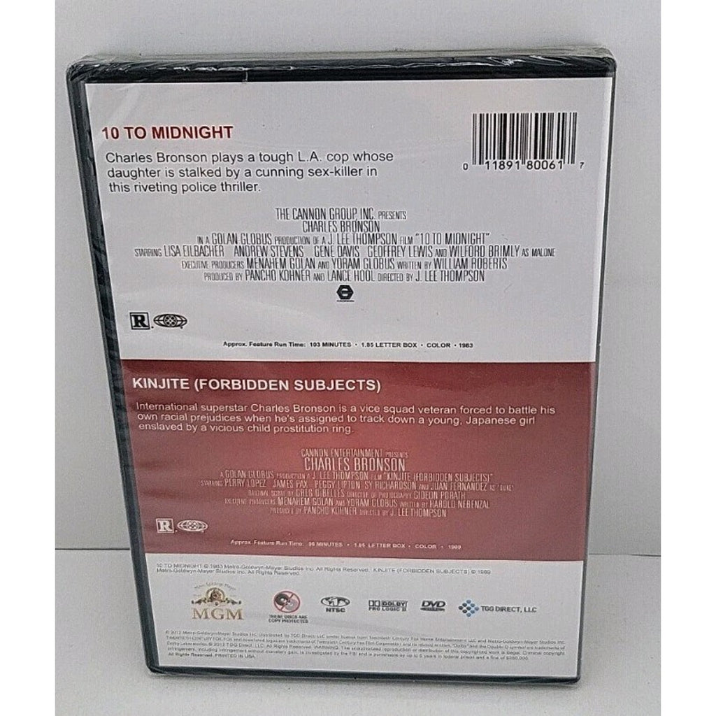 10 to Midnight/Kinjite (DVD, 2012, 2-Disc Set) *Brand New*