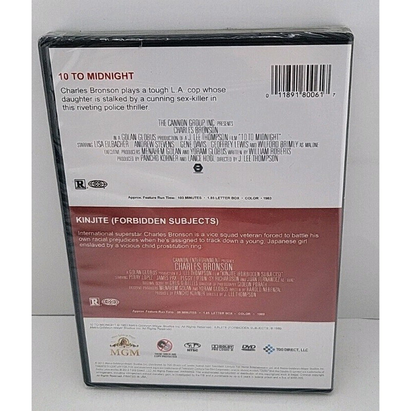 10 to Midnight/Kinjite (DVD, 2012, 2-Disc Set) *Brand New*