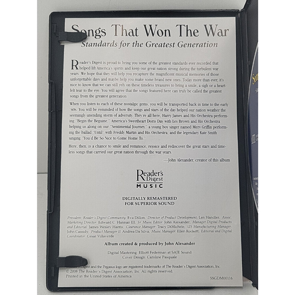 Songs That Won The War Reader's Digest The World's Most Beautiful Melodies CD