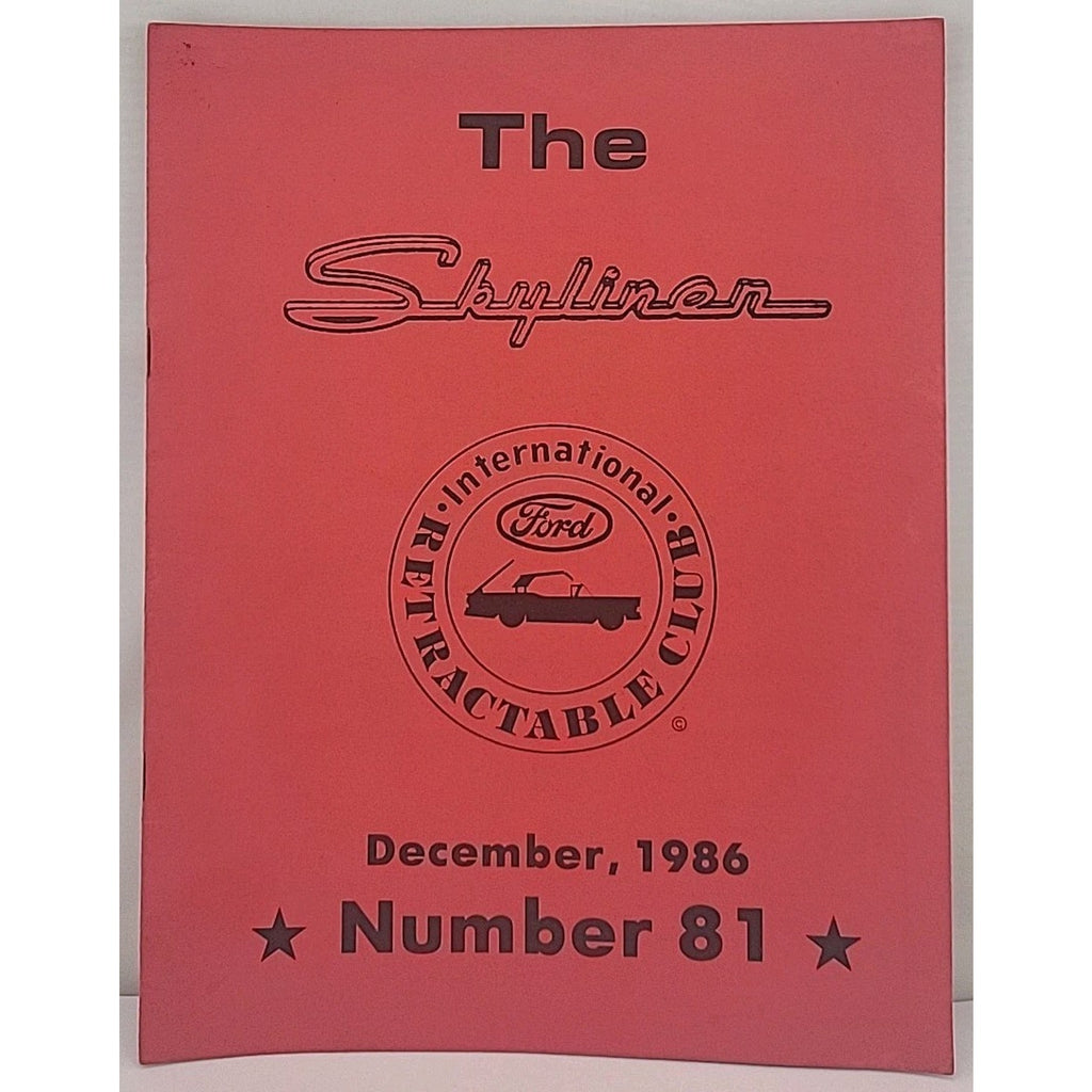 The Skyliner - International Retractable Club - December 1986 Number 81