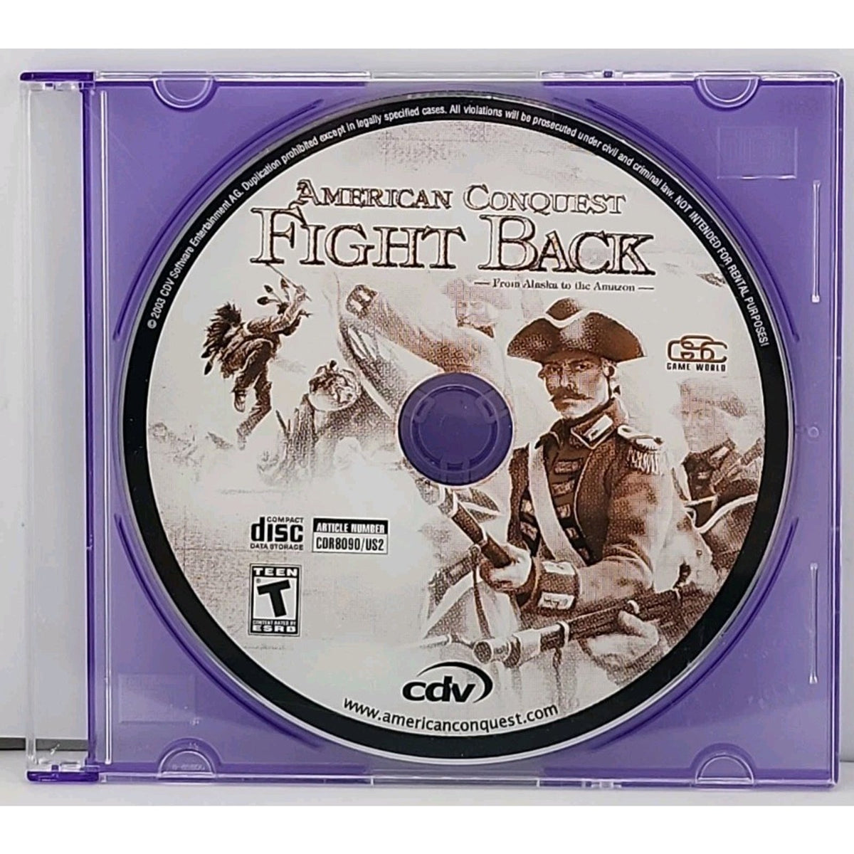 2003 American Conquest Fight Back CD ROM PC *Disc Only*