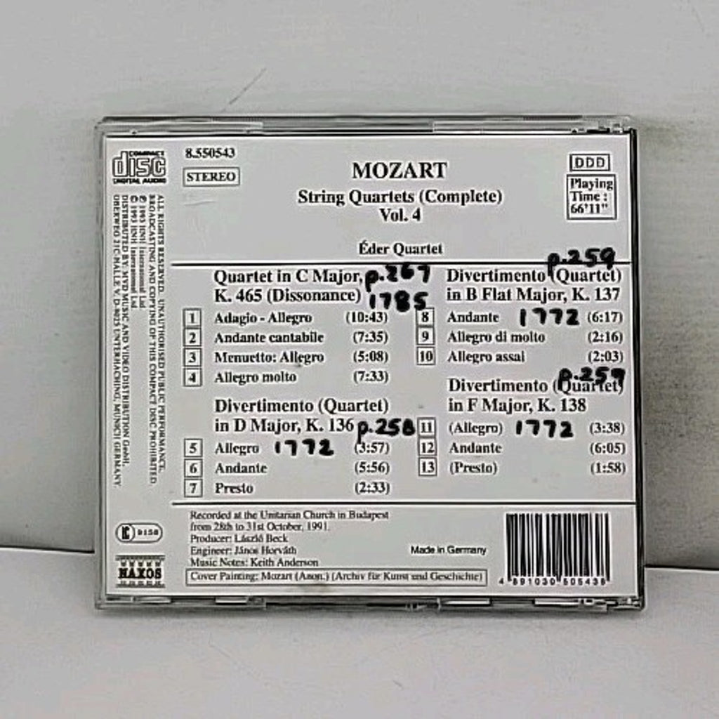 Mozart: String Quartets Complete Vol 4 / Éder Quartet by János Selmeczy (CD,...