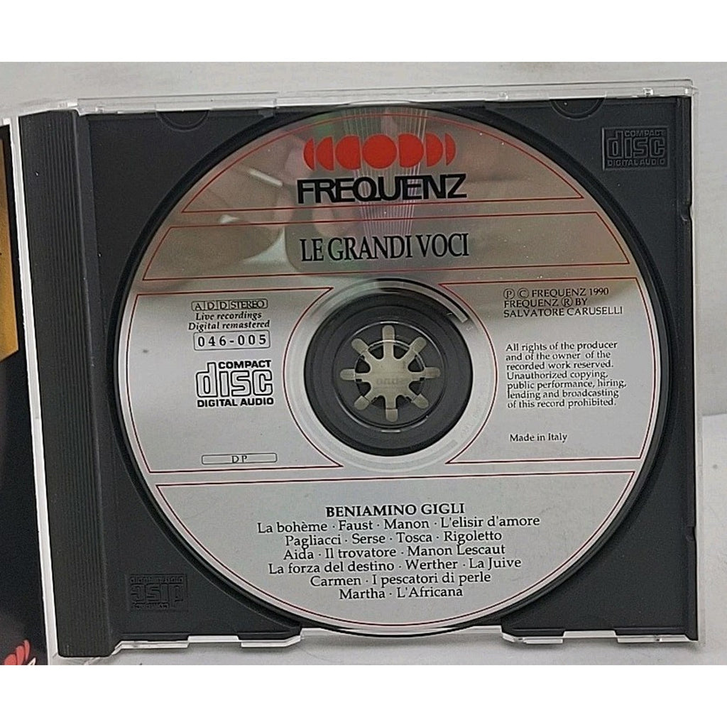 Beniamino Gigli Le Grandi Voci Opera Arias CD Frequenz