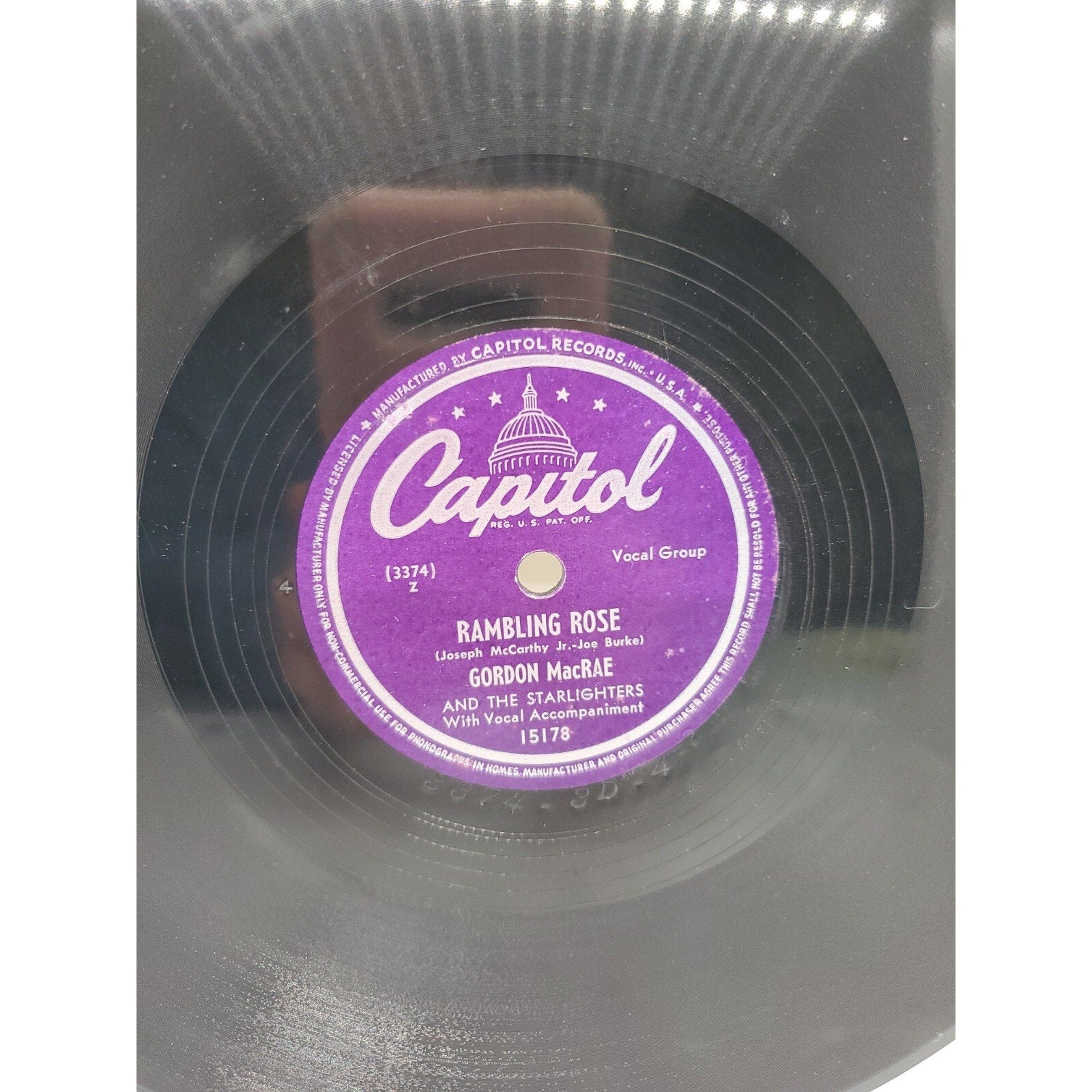 Gordon MacRae Hair of Gold Eyes of Blue / Used Capital 78 RPM Record