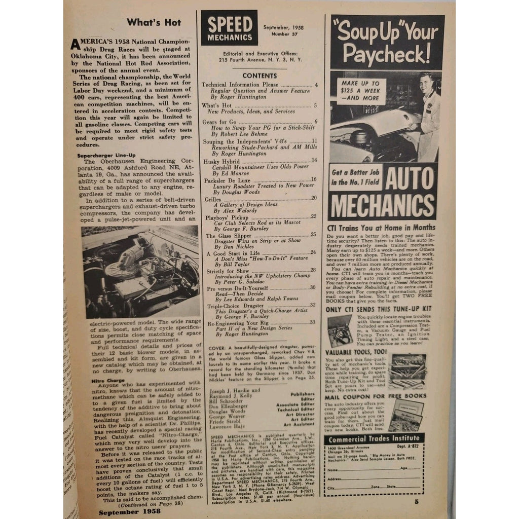 Speed Mechanics Magazine August-September 1958