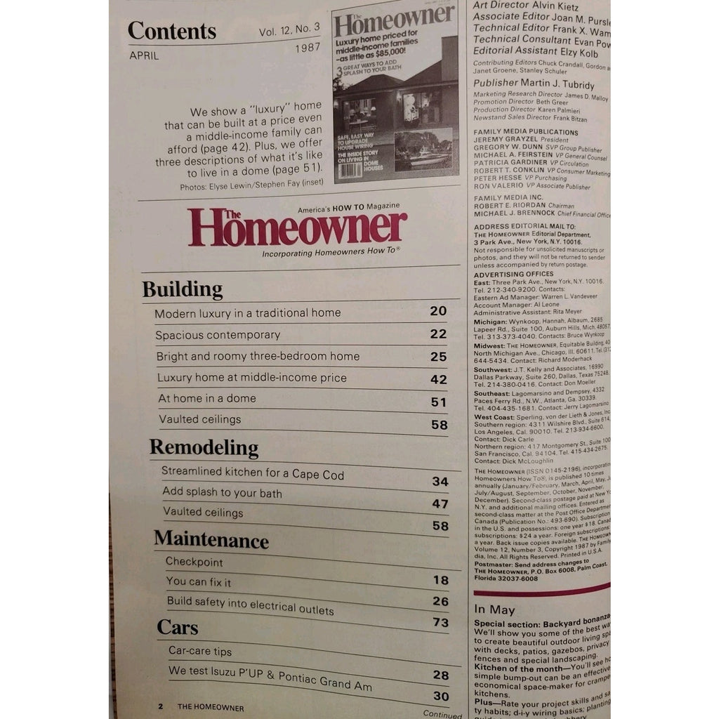 The Homeowner April 1987 Magazine