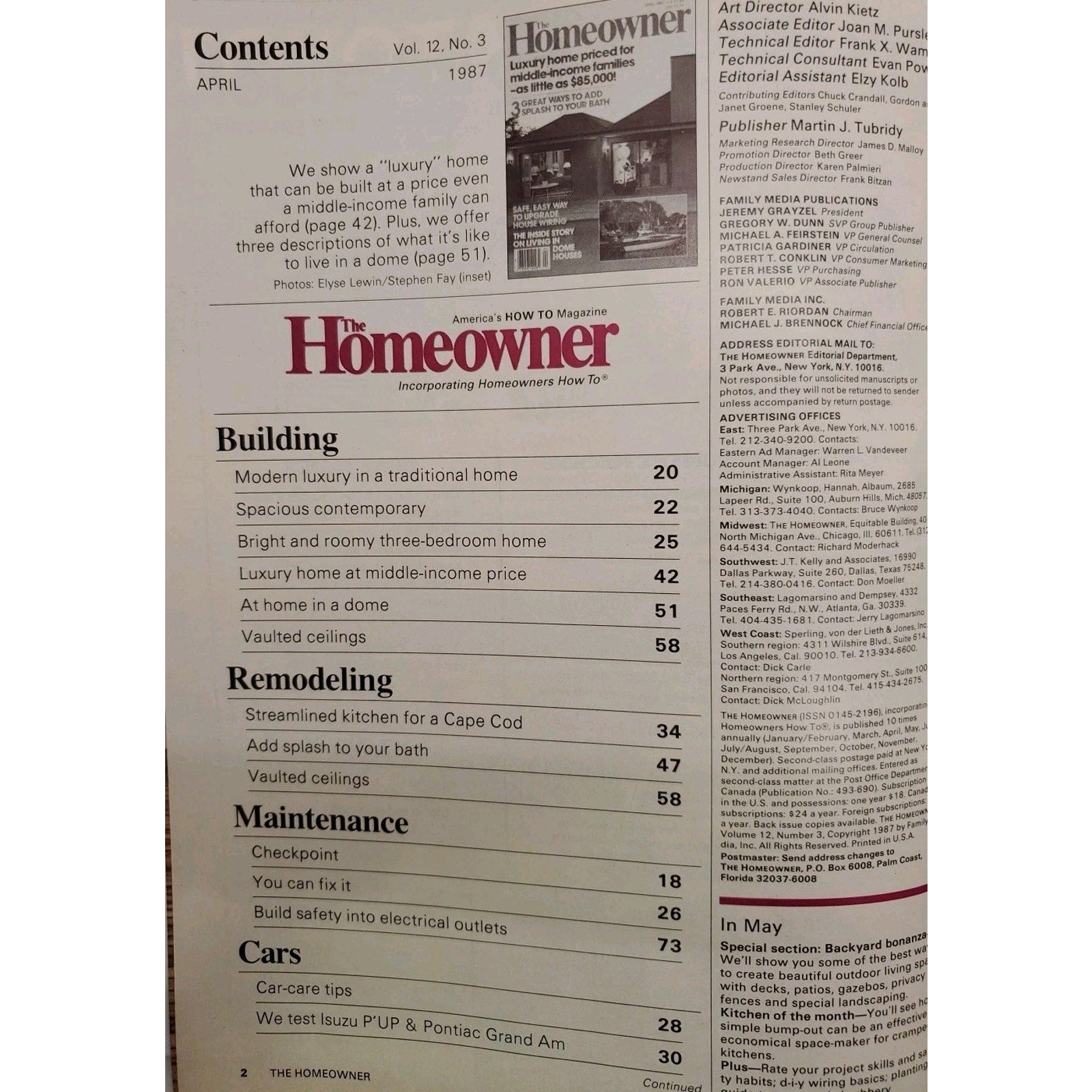 The Homeowner April 1987 Magazine